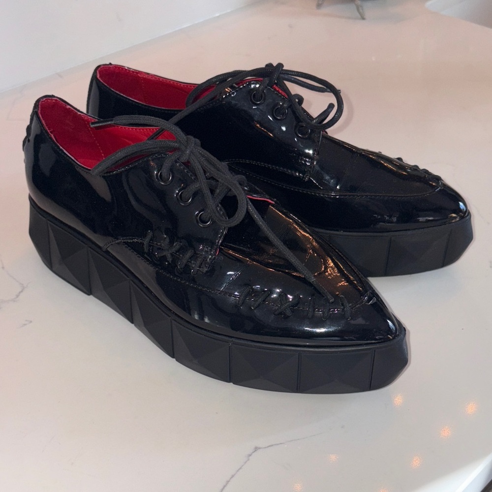 Kat Von D Black Patent Bauhaus Creeper shoes Gothic punk rocker - Picture 4 of 10